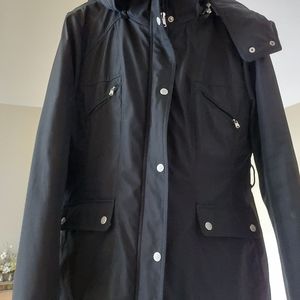 Jessica Simpson long, black coat